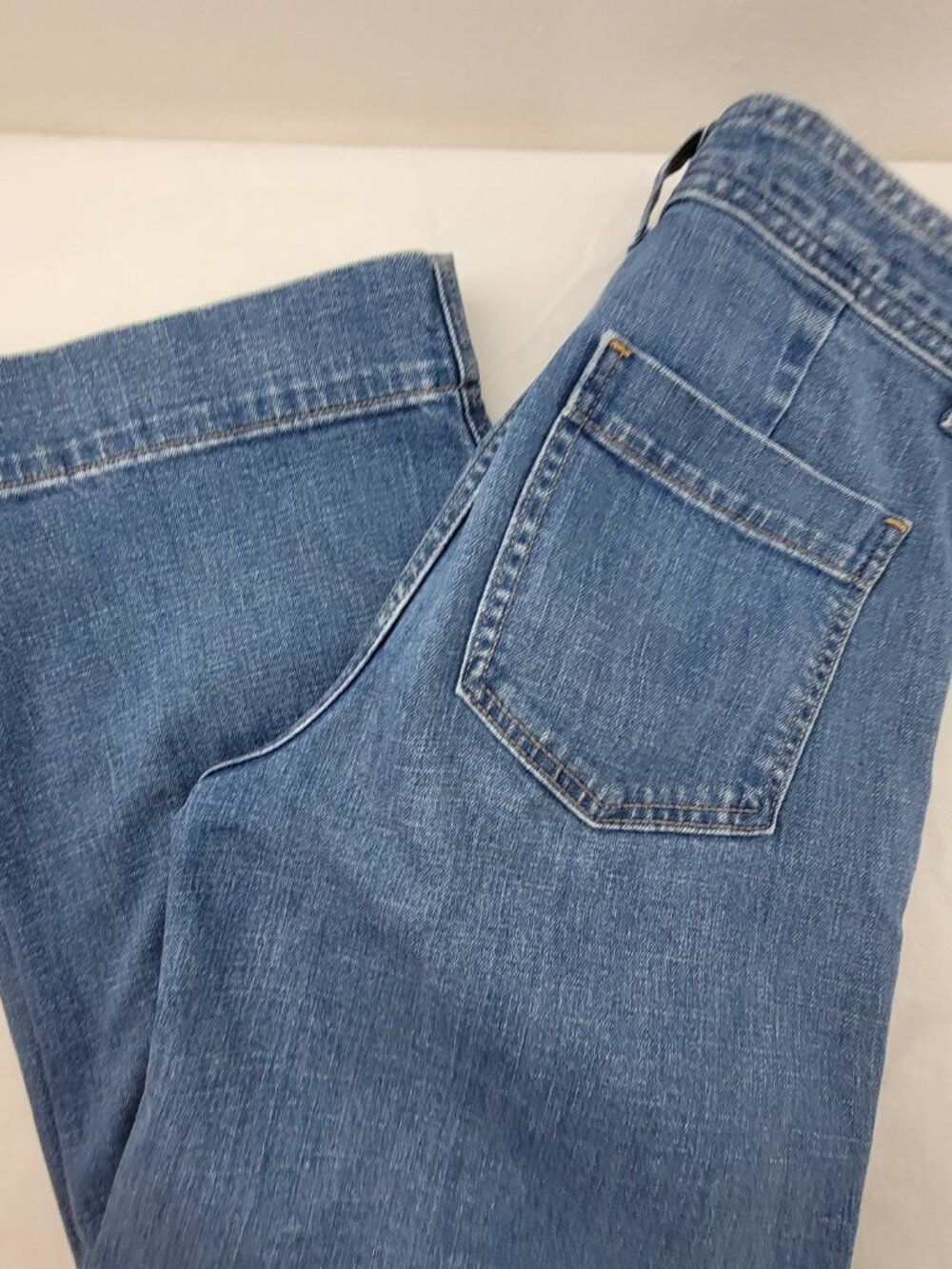 GAP Jeans Womens 4/27 Blue Stretch Denim High Rise Wide Leg Crop fits 29x26 - Picture 12 of 13